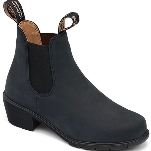 Blundstone BL 1960 Ankle Chelsea Boot Low Heel Black Nubuck Womens AU 7, USW 10 - Picture 2 of 13